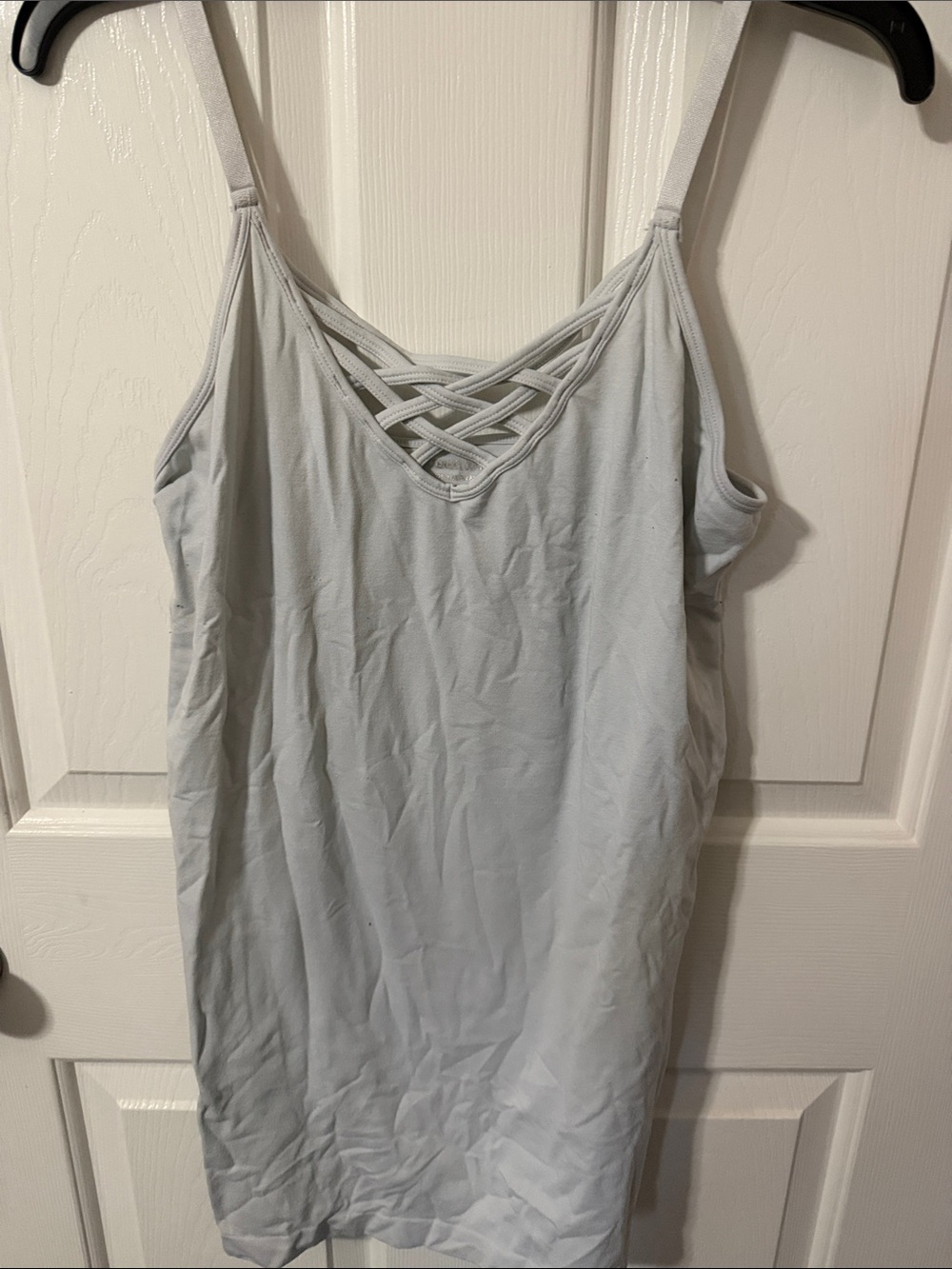 Zenana Outfitters white Tank Top with Crisscross Neckline